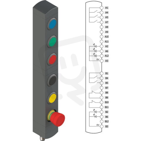 Ovládací jednotka BN 6 prvků (konfigurace A27) IP65 PIZZATO BNAC6ZA27