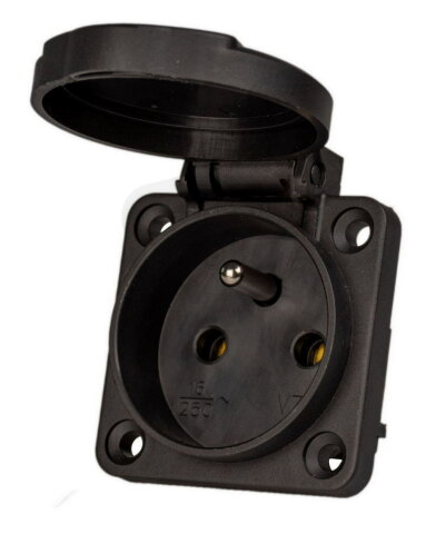 VZ 16 Black Vestavná zásuvka černá 250V,