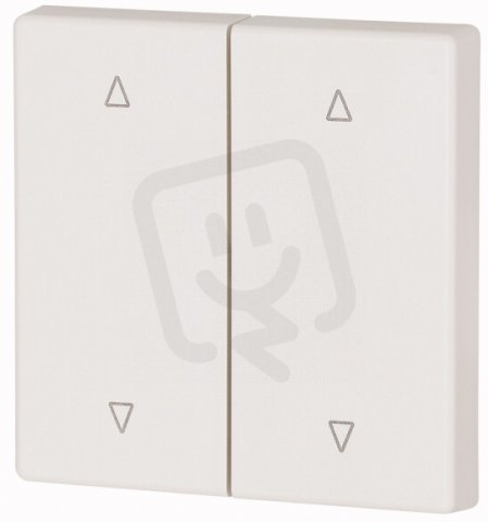CWIZ-02/57 Kryt RF tlačítka 2x1/2 55x55mm Nahoru-dolů Alpská bílá lesklá 184596