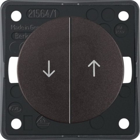 Žaluziový tlačítkový spínač 1pól 10A 250VAC Integro Flow/Pure hnědá mat