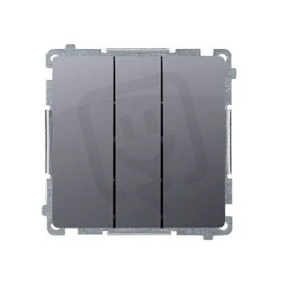 Trojitý spínač s orientačním LED podsvětlením 10AX, 250V,bezstříbrná matná