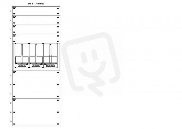 Konstrukce elektroměrová 3-39, 1-řadá, plastové panely SCHRACK CSIL125339
