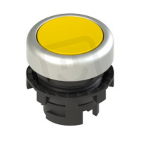 Tlačítko, 20 mm, žluté, bez symbolu, chromový kroužek PIZZATO E21PU2R5290