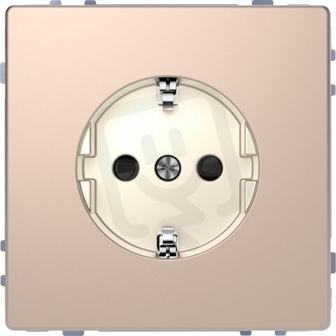 Zásuvka Merten D-Life 250V/16A SCHUKO šroubová kov Brushed Gold MTN2400-6051