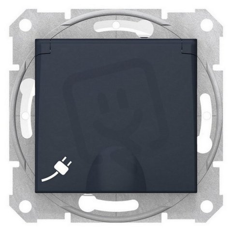 Sedna Zásuvka Schuko 2P+PE IP44 clonky bezšroubová Graphite SCHNEIDER SDN3100570