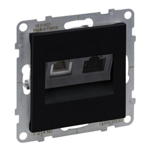 LEGRAND SUNO ČERNÁ KOMBINOVANÁ DATOVÁ + TELEFONNÍ ZÁSUVKA RJ11+RJ45 CAT.6, UTP