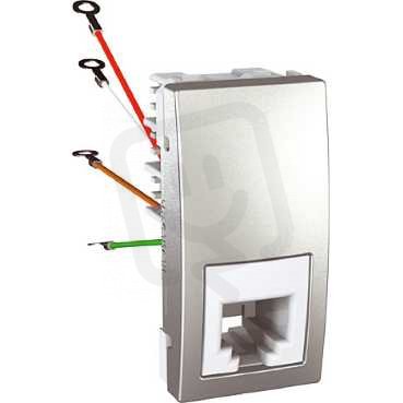 Unica Zásuvka telefonní RJ11 4 kontakty 1 modul Aluminium SCHNEIDER MGU3.490.30