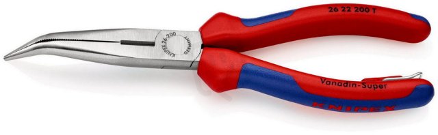 Půlkulaté kleště s břity (úzké ploché kleště) 200 mm KNIPEX 26 22 200 T BK