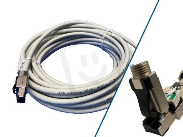 Patchkabel 2xRJ45 STP Cat.8, šedý, 5m