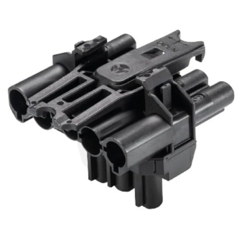 rozfázovací blok T, 5-pól, odbočení L3, gesis, černý WIELAND 92.050.3353.1