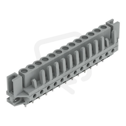 Pružinová svorkovnice THT rovná 5 mm šedá 13pól. WAGO 232-143/047-000