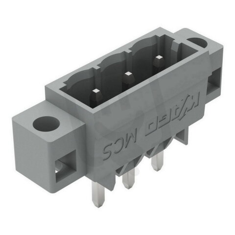 Konektor s pájecími piny THT, pájecí kontakt 1,2x1,2 mm, rovné, šedá 3pól.