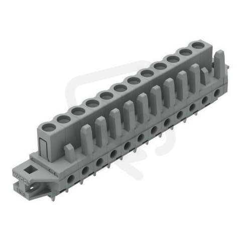 Pružinová svorkovnice THT rovná 5 mm šedá 12pól. WAGO 232-142/031-000