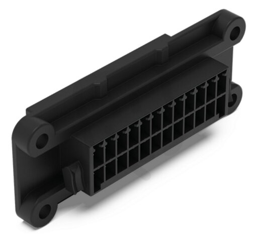 Konektor (vidlice) pro připojení skrz panel, 24pól., černá