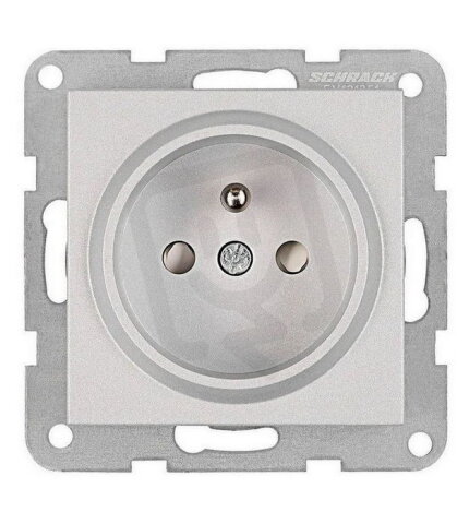 Zásuvka ČSN bezpečnostní clonka, bezšroubové svorky,stříbrná SCHRACK EV121351--