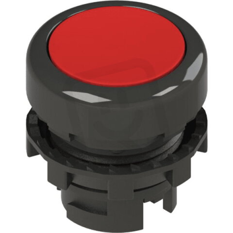 PIZZATO Aretované tlačítko, 20 mm, červené, bez symbolu, černý plast. kroužek
