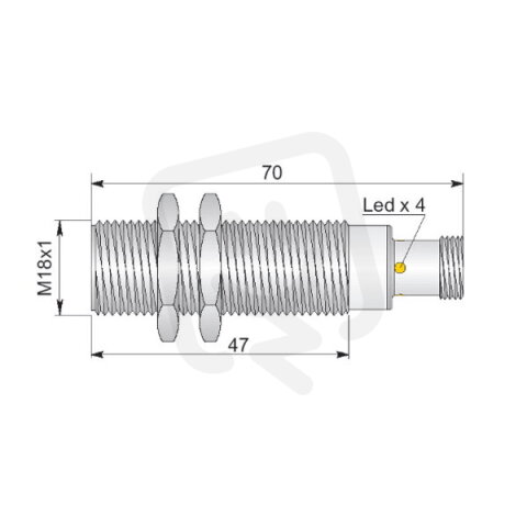Celokovový indukční senzor AECO SMF18-C5 NPN NO H