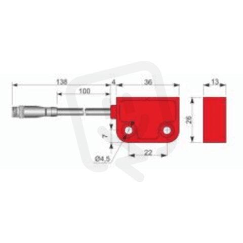 Bezpečnostní magnetický senzor AECO SMS36-P5 2NC H1C PL