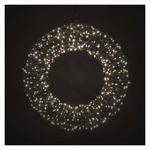 LED vánoční věnec 480 LED, venkovní i vnitřní, teplá bílá EMOS DCTW34