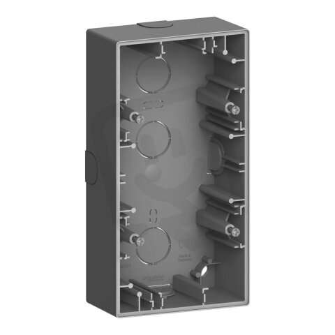 Nástěnná krabice, Merten D-Life a D-Life kov dvojnásobná, antracit, plast