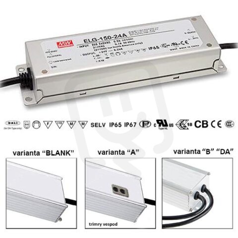 Napěťový zdroj pro LED 150W 48V 3130mA MEAN WELL ELG-150-48A-3Y