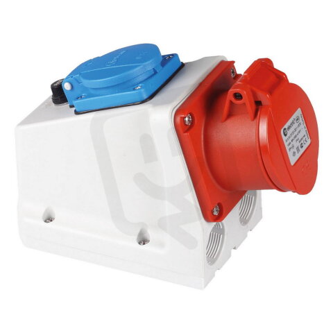 Kombinovaná zásuvka s pojistkou 5x32A/IP44, francouzská TP ELECTRIC 532-6-IZVZ