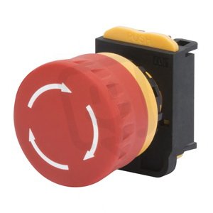 Gewiss GW74361  Tlačítko nouzové, kulaté hřibové, prům. 40mm, červená