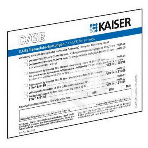 Identifikační cedule KAISER 9473-91