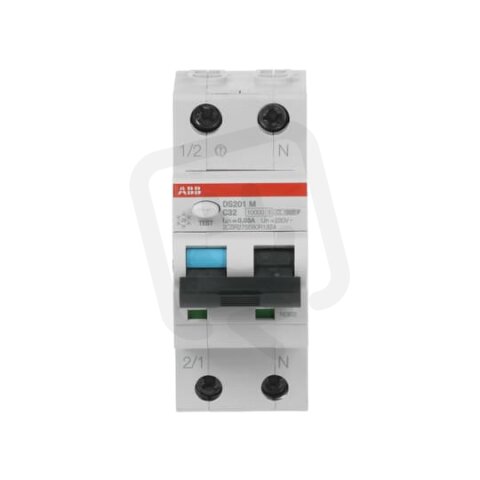 ABB DS201 M C32 F30 kombinace jistič/chránič 2P (1P+N) 32A 30mA C 10kA F
