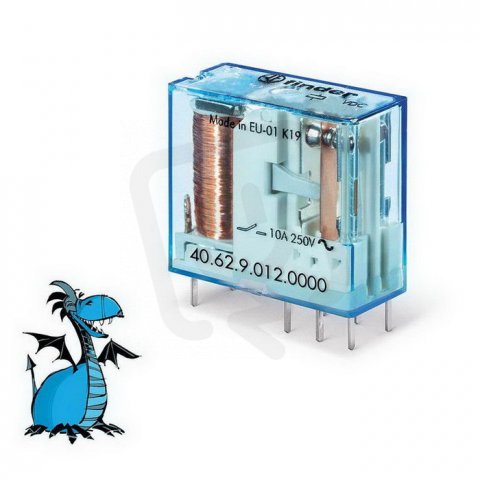 Relé, DIN/PS, 2P/10A, 12V DC FINDER 40.62.9.012.0000