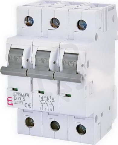 Jistič ETIMAT 6 3p D0,5 6kA ETI 002164501