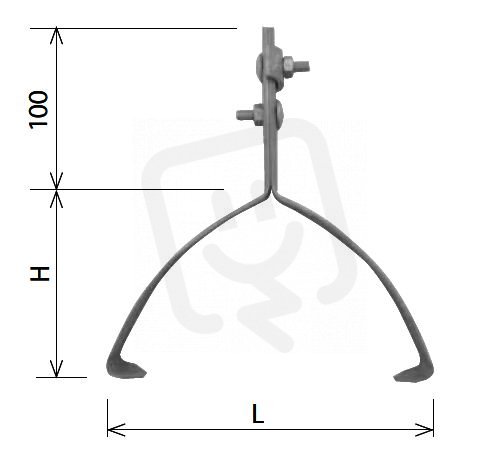 Podpěra vedení na krov PV 15 Uni 'B' 250x100/80 (20x3 mm) Kovoblesk 30359