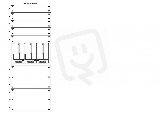 Konstrukce elektroměrová 3-42, 1-řadá, plastové panely SCHRACK CSIL125342