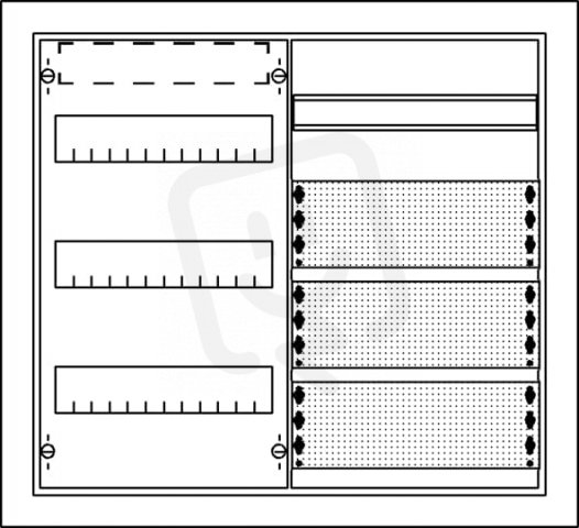 U32MMkompaktní rozvodnice s dveřmi DB 3R a media panel ABB 2CPX030088R9999