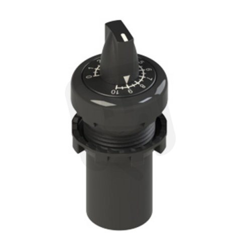 Potenciometr E6, 10 kOhm, 1 W, černý plast. kroužek PIZZATO E61DM010K-D111