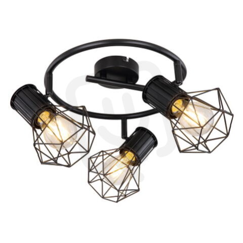 Stropní svítidlo PRISKA černá 3xE27, max. 40W 230V GLOBO 54017-3