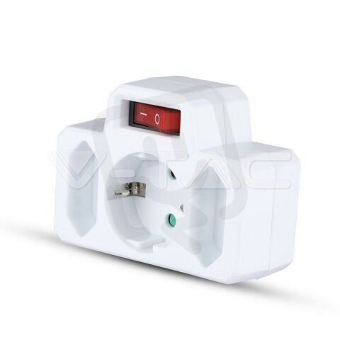 3 Outlet Power Adapter With Earth Contac