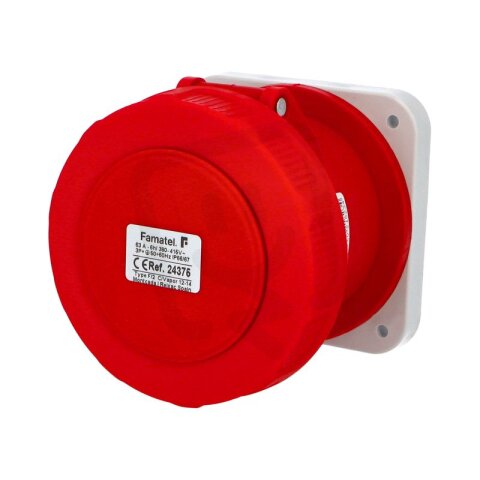 Vestavná zásuvka IP67/400V/63A/4P 6h, přímá - SpeedPRO FAMATEL 24375