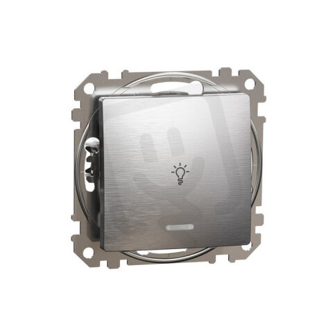 Sedna D/E Tlačítko 1/0 'světlo' orientační kontrolka leštěný hliník SCHNEIDER