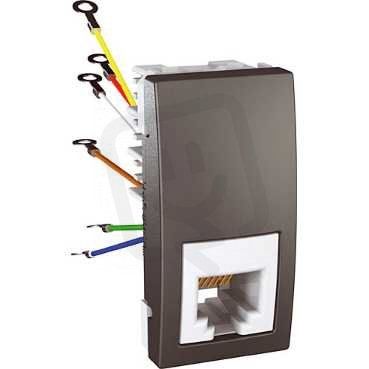 Unica Zásuvka telefonní RJ12, 6 kontaktů, 1 modul, Grafit SCHNEIDER MGU3.491.12