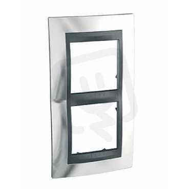 Unica Top rámeček dvojnásobný vertikální Cromo lesk/Aluminium MGU66.004V.010
