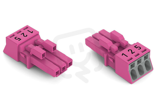 Zdířka 3pól. Kód. B Růžová WAGO 890-283/081-000