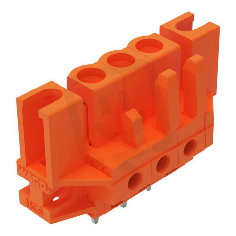 Pružinová svorkovnice THT rovná 5,08 mm oranžová 3pól. WAGO 232-163/047-000