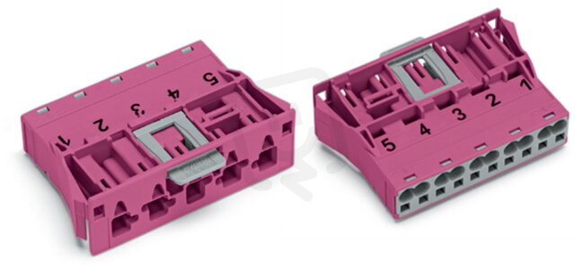 Zástrčka Snap-In 5pól. Kód. B Růžová WAGO 770-795