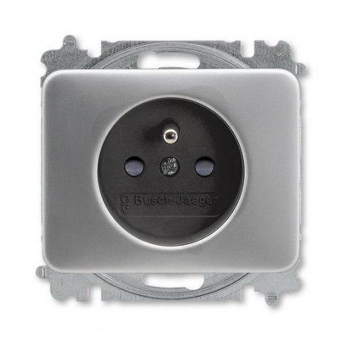 ABB ALPHA EXCLUSIVE Zásuvka s ochr. kolíkem a clonkami titanová 5519B-A02357266