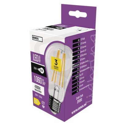 LED žárovka Filament A60 E27 7,8W (75W) 1060 lm neutrální bílá EMOS ZF5151
