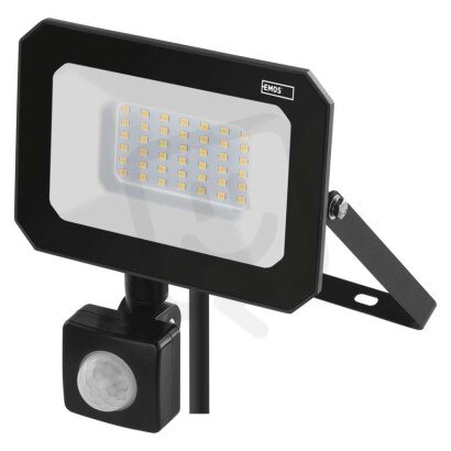LED reflektor SIMPO s pohybovým čidlem, 30 W, černý, neutrální bílá EMOS ZS2333