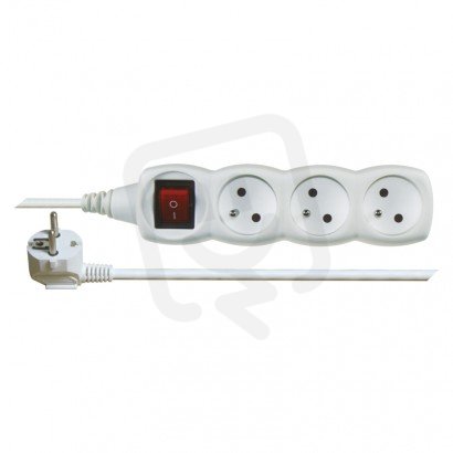 Prodlužovací kabel 7 m 3 zásuvky s vypínačem bílý PVC 1mm2 EMOS P1317