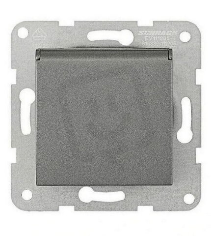 SCHUKO s bezpečnostní clonkou a klapkou, antracit SCHRACK EV111205--