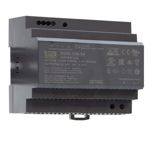 Napájecí zdroj na DIN 150W 24V IP42 MEAN WELL HDR-150-24